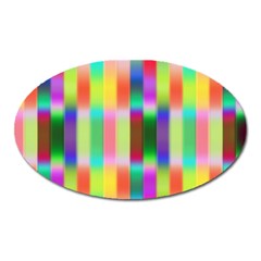 Multicolored Irritation Stripes Oval Magnet