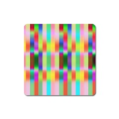 Multicolored Irritation Stripes Square Magnet by designworld65