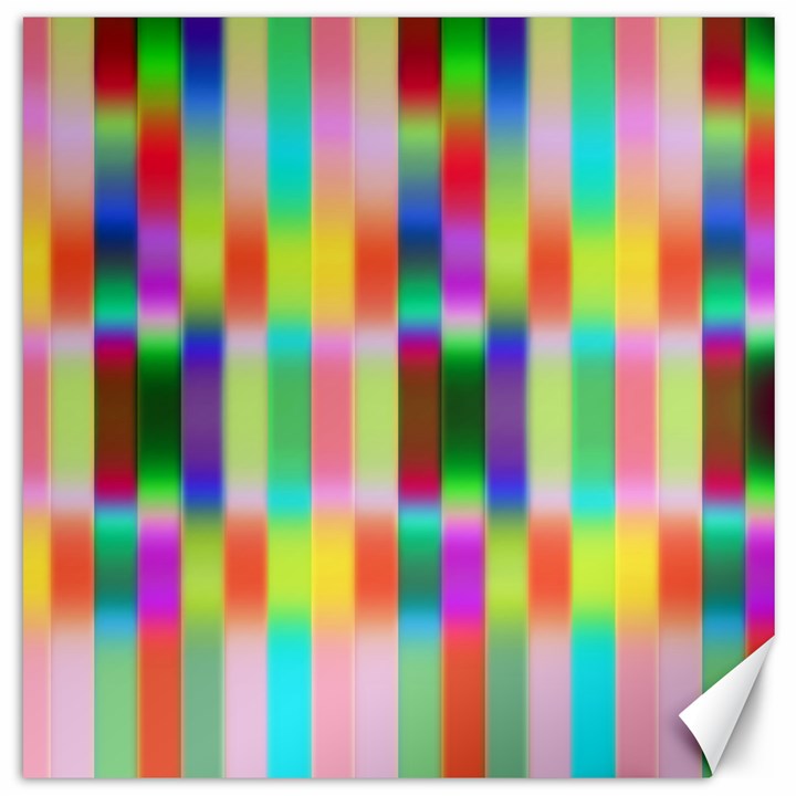 Multicolored Irritation Stripes Canvas 12  x 12  