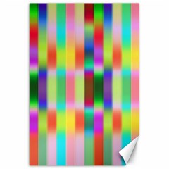 Multicolored Irritation Stripes Canvas 20  X 30  