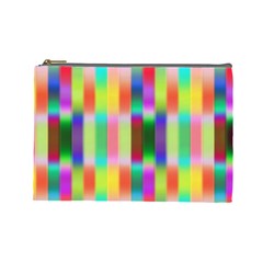 Multicolored Irritation Stripes Cosmetic Bag (large)  by designworld65