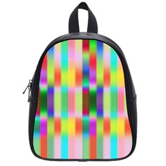 Multicolored Irritation Stripes School Bag (small) by designworld65