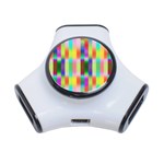 Multicolored Irritation Stripes 3-Port USB Hub Front