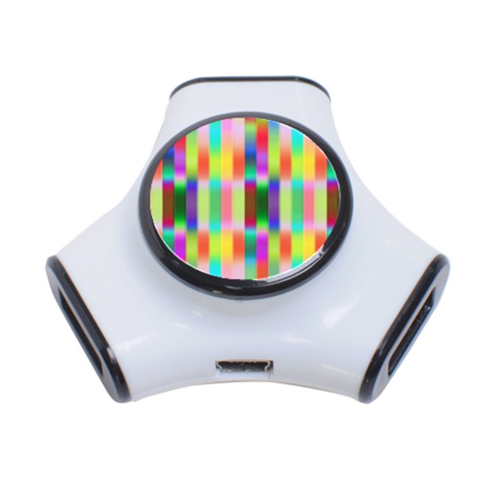 Multicolored Irritation Stripes 3-Port USB Hub