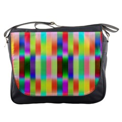 Multicolored Irritation Stripes Messenger Bags by designworld65