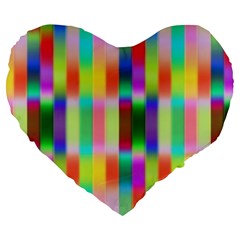 Multicolored Irritation Stripes Large 19  Premium Heart Shape Cushions by designworld65