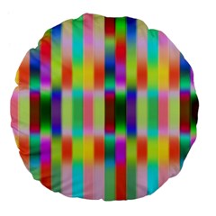 Multicolored Irritation Stripes Large 18  Premium Flano Round Cushions by designworld65