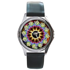 Love Energy Mandala Round Metal Watch by designworld65