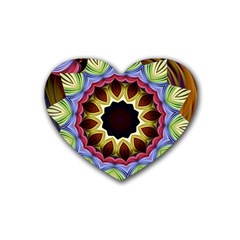 Love Energy Mandala Rubber Coaster (heart)  by designworld65