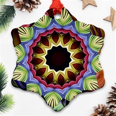 Love Energy Mandala Snowflake Ornament (two Sides)