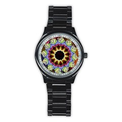 Love Energy Mandala Stainless Steel Round Watch by designworld65