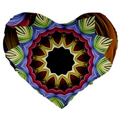 Love Energy Mandala Large 19  Premium Flano Heart Shape Cushions by designworld65