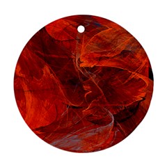 Swirly Love In Deep Red Ornament (round) by designworld65