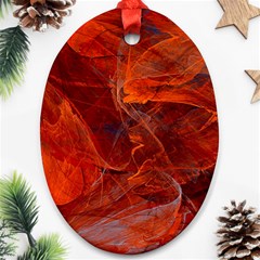 Swirly Love In Deep Red Ornament (oval)