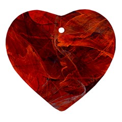 Swirly Love In Deep Red Ornament (heart) by designworld65