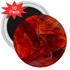 Swirly Love In Deep Red 3  Magnets (10 Pack)  by designworld65