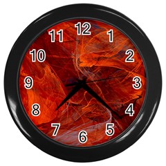 Swirly Love In Deep Red Wall Clocks (black) by designworld65