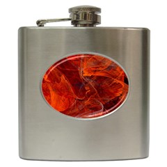 Swirly Love In Deep Red Hip Flask (6 Oz) by designworld65