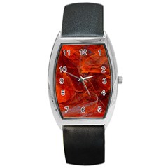 Swirly Love In Deep Red Barrel Style Metal Watch by designworld65