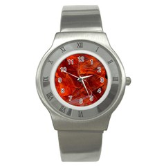 Swirly Love In Deep Red Stainless Steel Watch by designworld65