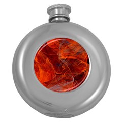 Swirly Love In Deep Red Round Hip Flask (5 Oz) by designworld65