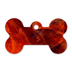 Swirly Love In Deep Red Dog Tag Bone (one Side) by designworld65