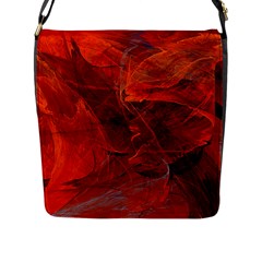 Swirly Love In Deep Red Flap Messenger Bag (l)  by designworld65