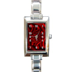 Metallic Red Rose Rectangle Italian Charm Watch