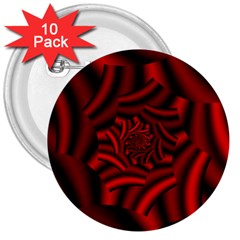 Metallic Red Rose 3  Buttons (10 Pack)  by designworld65