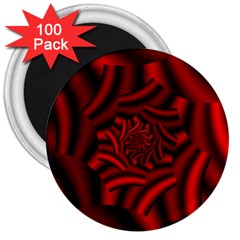 Metallic Red Rose 3  Magnets (100 Pack) by designworld65