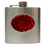 Metallic Red Rose Hip Flask (6 oz) Front