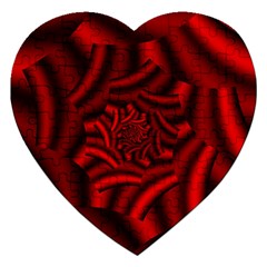 Metallic Red Rose Jigsaw Puzzle (heart) by designworld65