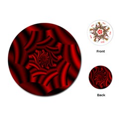 Metallic Red Rose Playing Cards (round) 