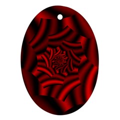 Metallic Red Rose Oval Ornament (two Sides) by designworld65