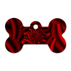 Metallic Red Rose Dog Tag Bone (one Side) by designworld65