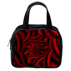 Metallic Red Rose Classic Handbags (one Side) by designworld65