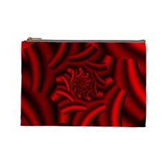 Metallic Red Rose Cosmetic Bag (large)  by designworld65