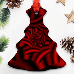 Metallic Red Rose Christmas Tree Ornament (two Sides)