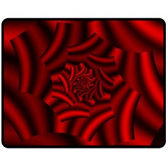 Metallic Red Rose Double Sided Fleece Blanket (medium)  by designworld65