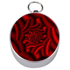 Metallic Red Rose Silver Compasses