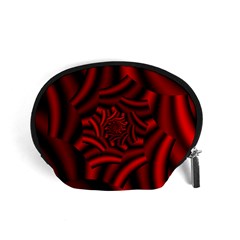 Metallic Red Rose Accessory Pouches (small)  by designworld65