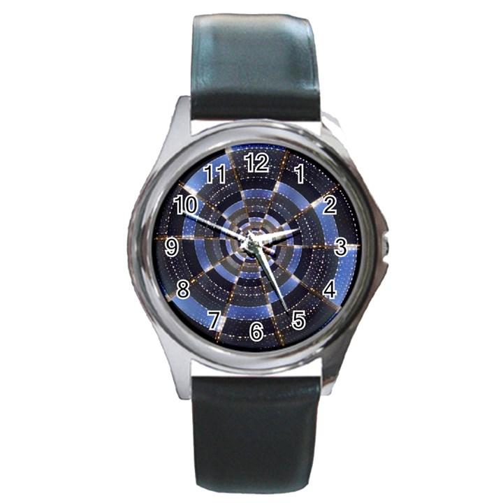 Midnight Crazy Dart Round Metal Watch