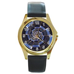 Midnight Crazy Dart Round Gold Metal Watch by designworld65