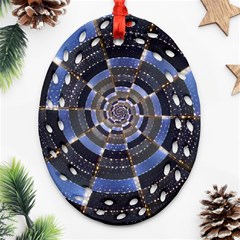 Midnight Crazy Dart Oval Filigree Ornament (two Sides)