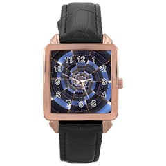 Midnight Crazy Dart Rose Gold Leather Watch  by designworld65