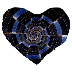 Midnight Crazy Dart Large 19  Premium Flano Heart Shape Cushions by designworld65