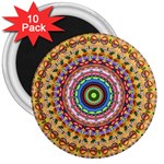 Peaceful Mandala 3  Magnets (10 pack)  Front