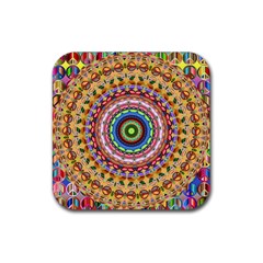 Peaceful Mandala Rubber Coaster (square)  by designworld65