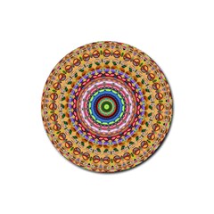 Peaceful Mandala Rubber Coaster (round)  by designworld65