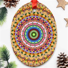 Peaceful Mandala Oval Ornament (two Sides)